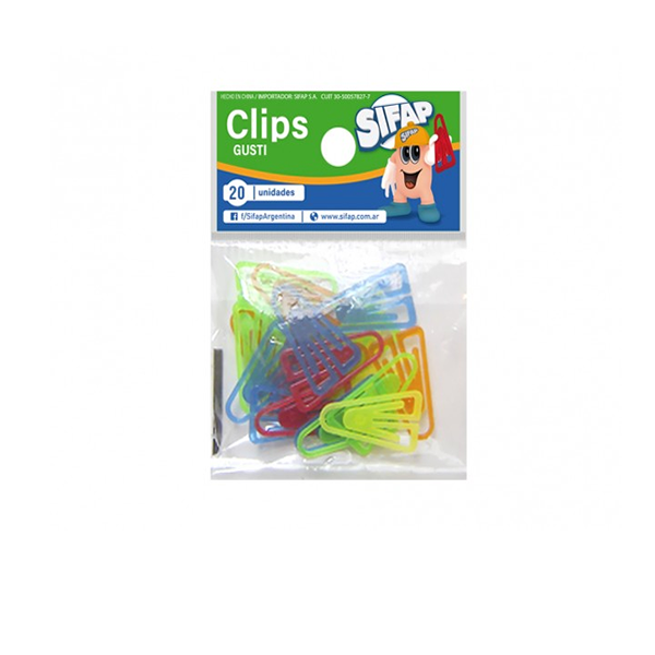 CLIPS SIFAP PLASTICOS GUSTI X20