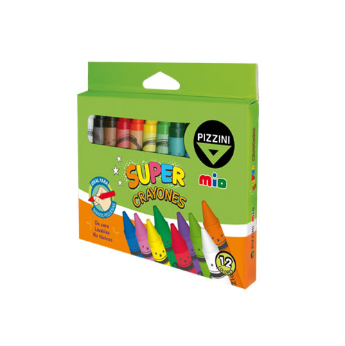 CRAYONES PIZZINI SUPER MIO LAVABLES X12