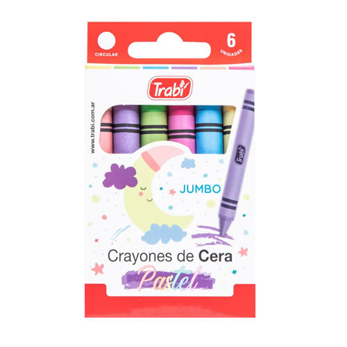 CRAYONES TRABI PASTEL JUMBO X6