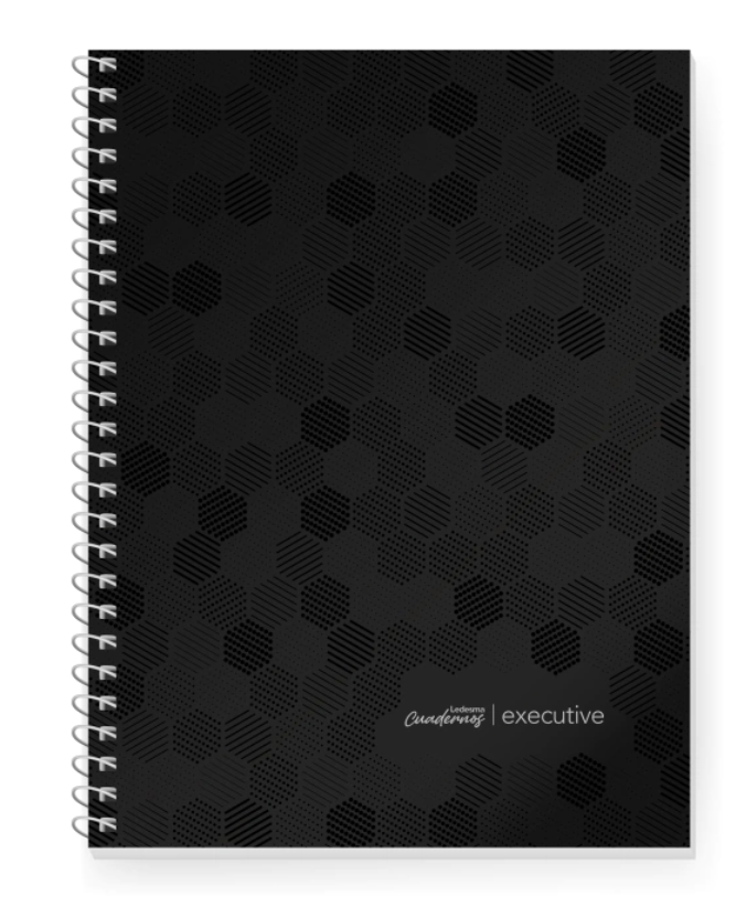 CUADERNO LEDESMA EXECUTIVE 22X29 84H NEGRO RAYADO