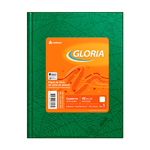 CUADERNO GLORIA T/D ARAÑA 42H VERDE RAYADO