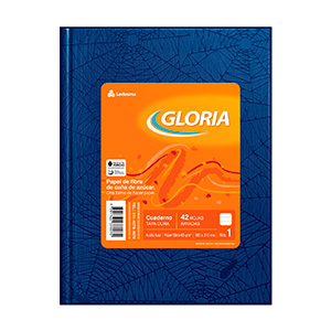 CUADERNO GLORIA T/D ARAÑA 42H AZUL RAYADO