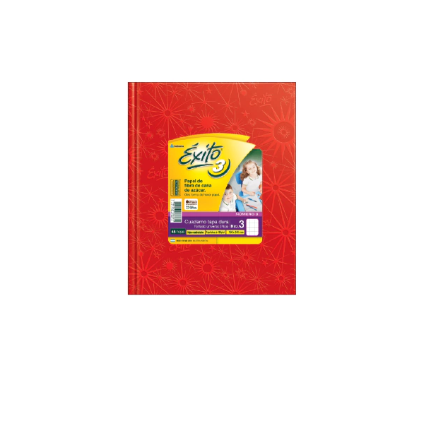 CUADERNO EXITO Nº3 FORRADO 48H ROJO CUADRICULADO