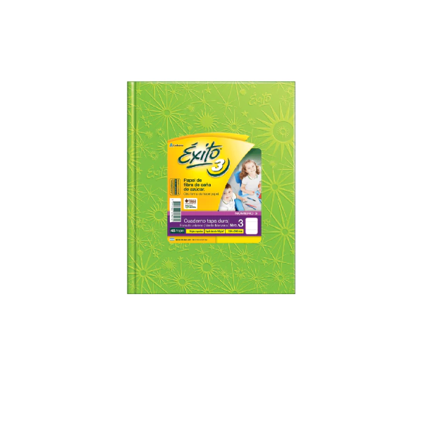 CUADERNO EXITO Nº3 FORRADO 48H VERDE MZN RAYADO