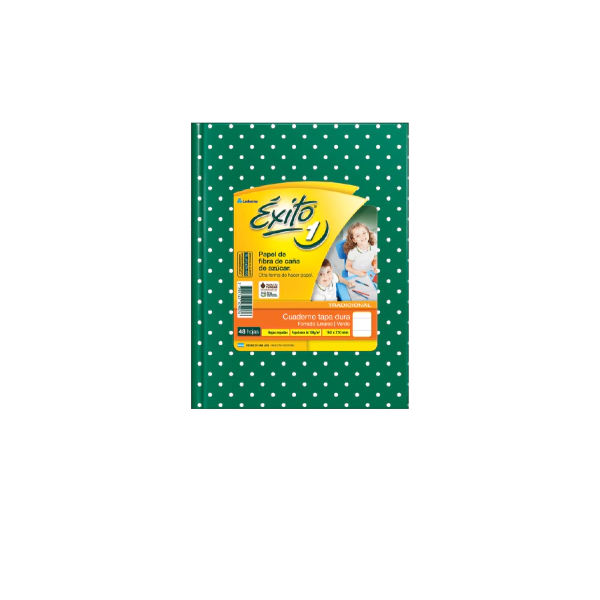 CUADERNO EXITO T/D LUNAR 48H VERDE RAYADO