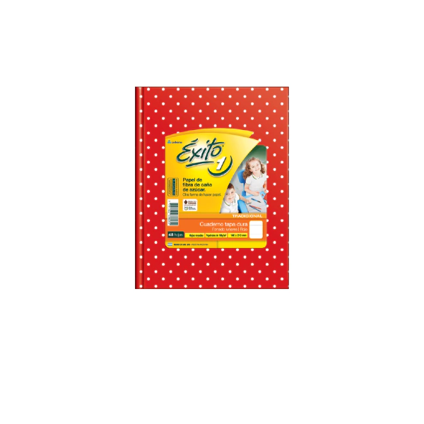 CUADERNO EXITO T/D LUNAR 48H ROJO RAYADO