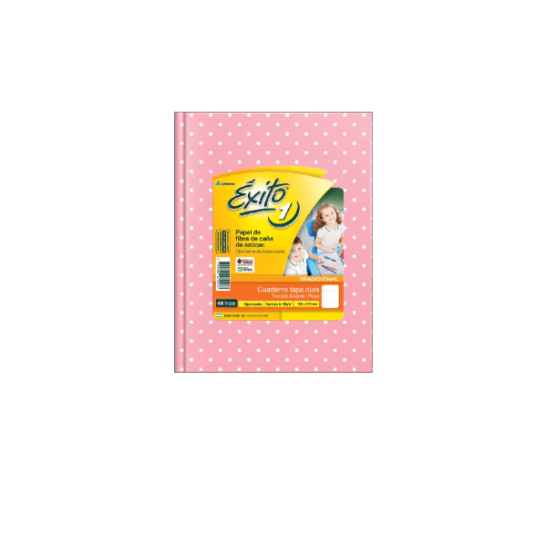 CUADERNO EXITO T/D LUNAR 48H ROSA RAYADO