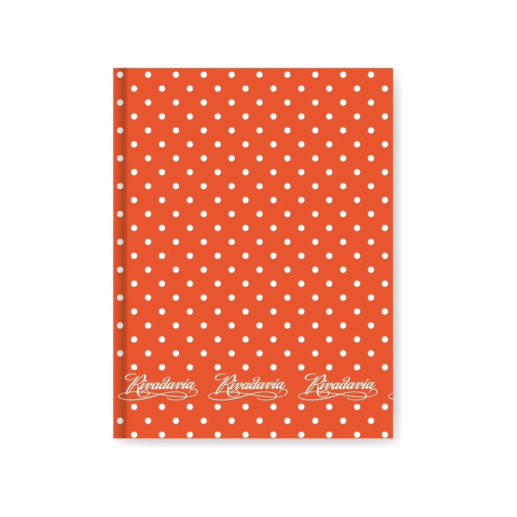 CUADERNO RIVADAVIA LUNAR 50H NARANJA RAYADO