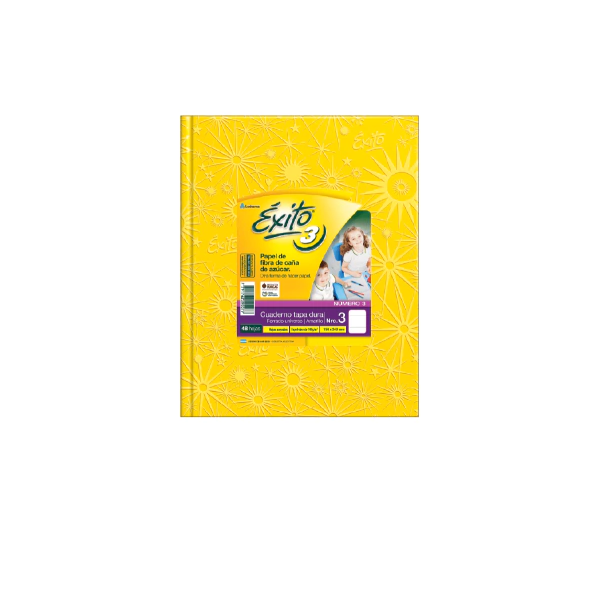 CUADERNO EXITO Nº3 FORRADO 48H AMARILLO RAYADO