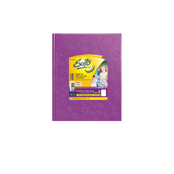 CUADERNO EXITO Nº3 FORRADO 48H LILA RAYADO