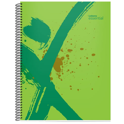 CUADERNO LEDESMA ESSENT.22X29 84H VERDE RAYADO