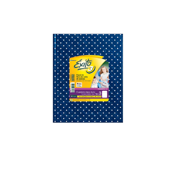 CUADERNO EXITO N°3 LUNAR 48H AZUL RAYADO