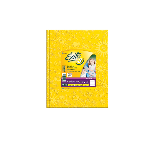 CUADERNO EXITO Nº3 FORRADO 100H AMARILLO RAYADO