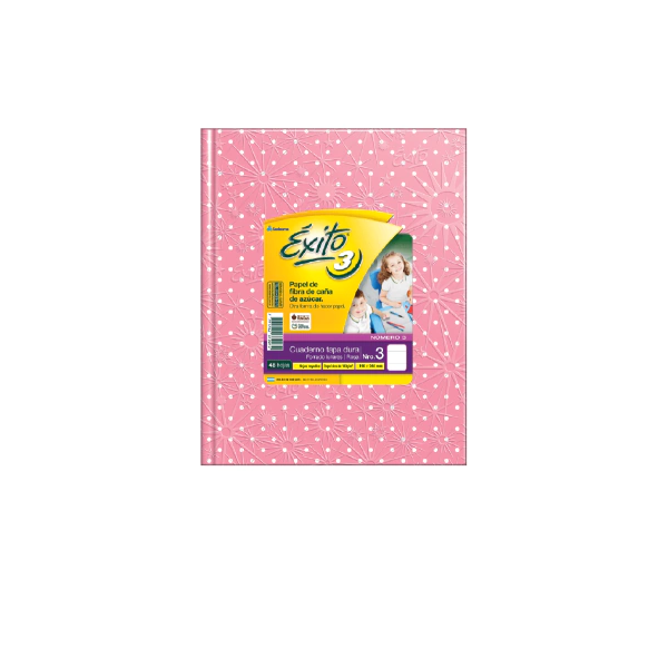 CUADERNO EXITO N°3 LUNAR 48H ROSA RAYADO