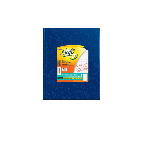 CUADERNO EXITO Nº3 FORRADO 48H AZUL CUADRO GRANDE