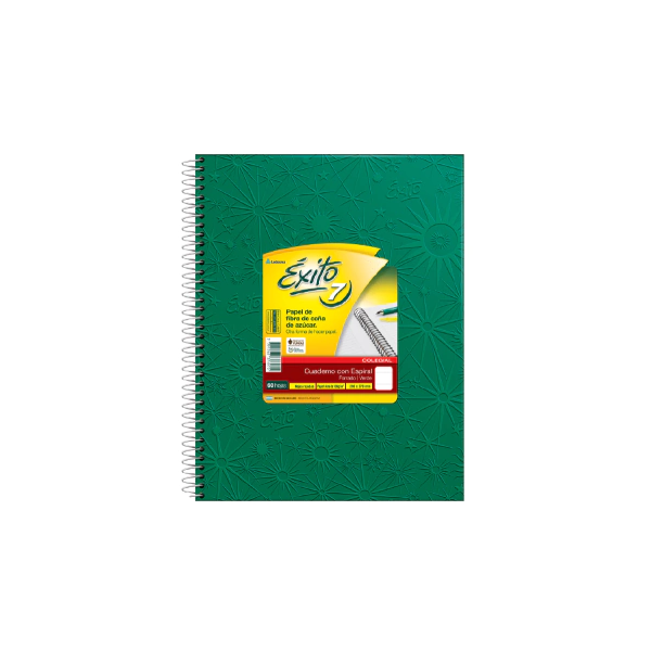 CUADERNO EXITO 7 ESP.21X27 60H VERDE RAYADO