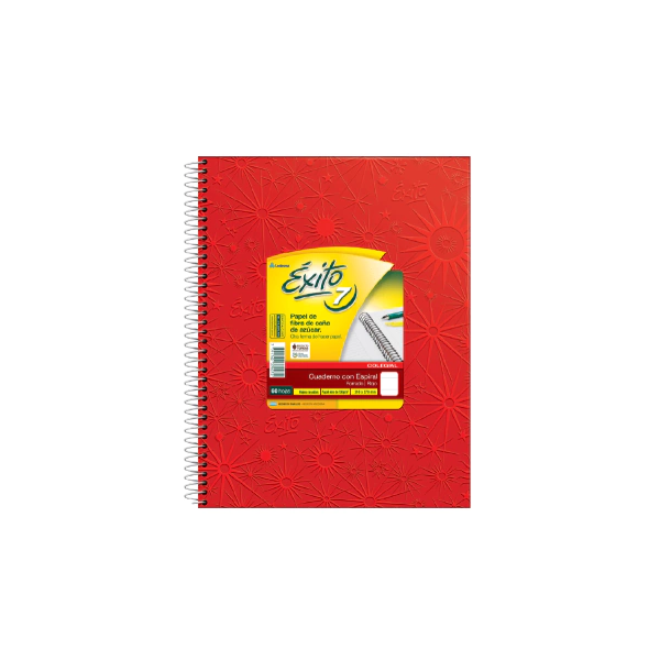 CUADERNO EXITO 7 ESP.21X27 60H ROJO RAYADO