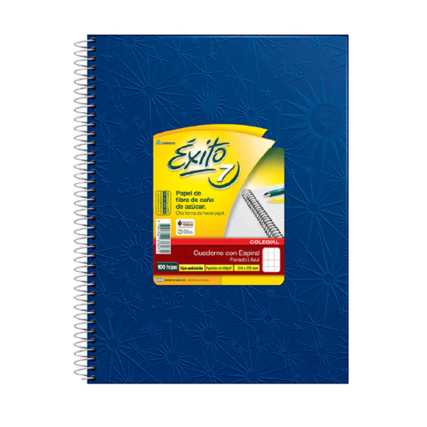 CUADERNO EXITO 7 ESP.21X27 100H AZUL CUADRICULADO