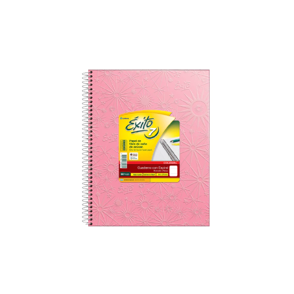 CUADERNO EXITO 7 ESP.21X27 60H ROSA RAYADO