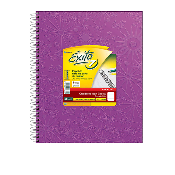 CUADERNO EXITO 7 ESP.21X27 60H LILA RAYADO