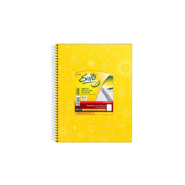 CUADERNO EXITO 7 ESP.21X27 60H AMARILLO RAYADO