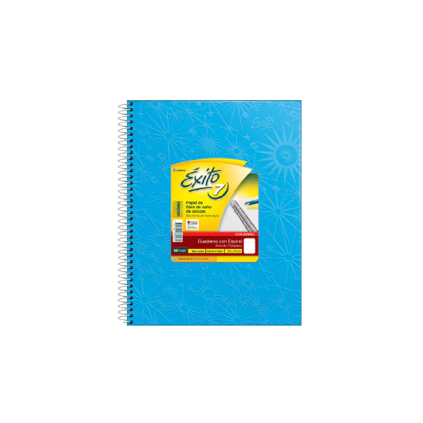 CUADERNO EXITO 7 ESP.21X27 60H TURQUESA RAYADO