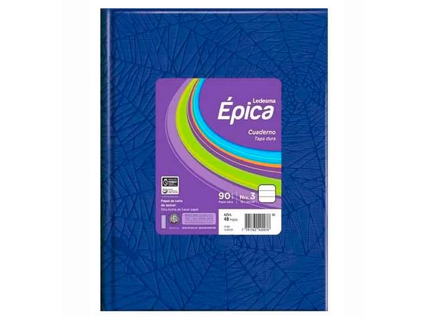 CUADERNO LEDESMA EPICA T/D ARAÑA 48H AZUL RAYADO