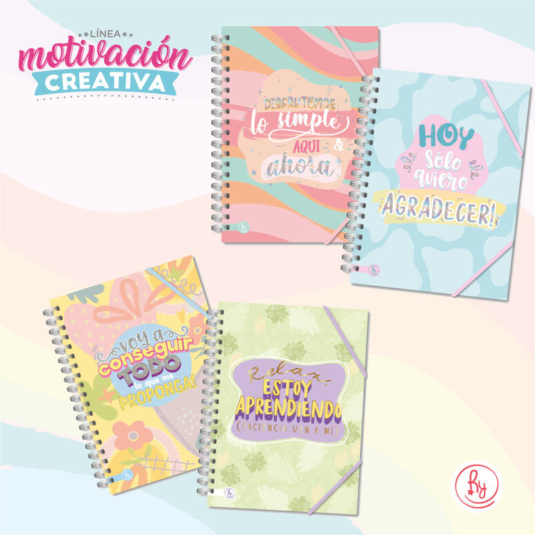 CUADERNO RY 1028 20X28 ANILLADO MOTIV. CREATIVA 100H