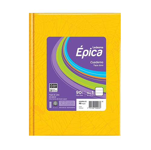 CUADERNO LEDESMA EPICA T/D ARAÑA 48H AMARILLO RAYADO