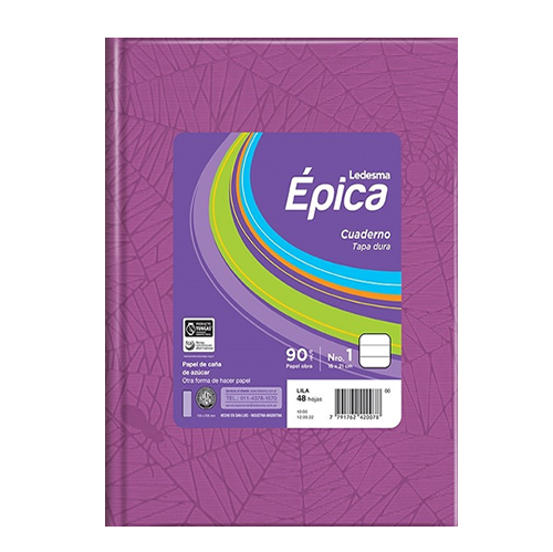 CUADERNO LEDESMA EPICA T/D ARAÑA 48H LILA RAYADO