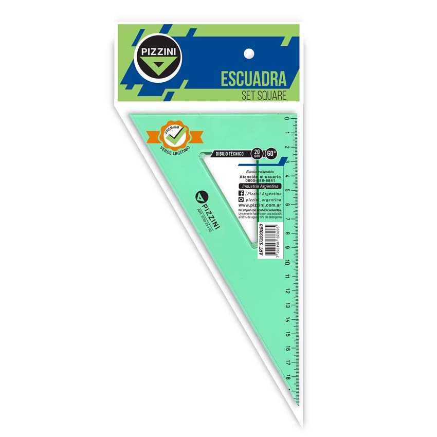 ESCUADRA PIZZINI ESTUDIO 20CM X60º