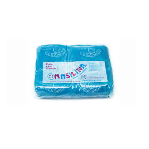 MASA MASILINA BOLSA 500G AZUL