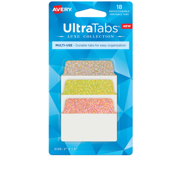 BANDERITAS AVERY ULTRATABS X18 GLITTER LIQUIDACION