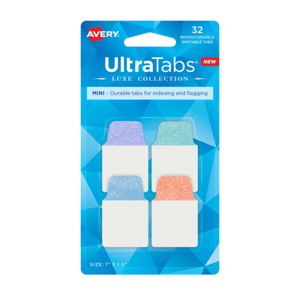 BANDERITAS AVERY ULTRATABS X32 MINI GLITTER LIQUIDACION