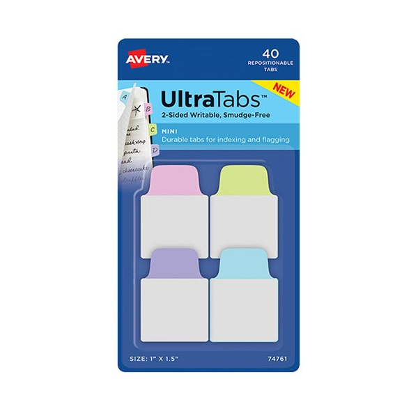 BANDERITAS AVERY ULTRATABS X40 MINI PASTEL LIQUIDACION