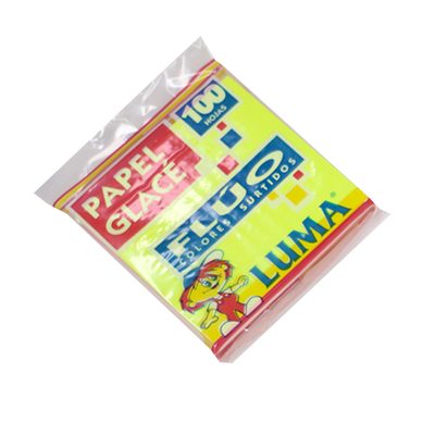 PAPEL GLACE FLUO 10X10 (100HOJAS)