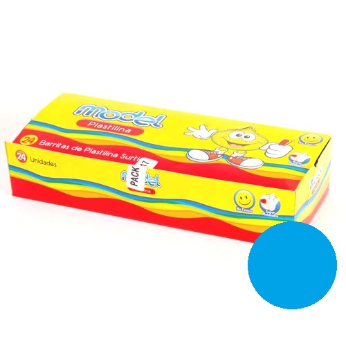 PLASTILINA MODEL STD X24 CELESTE