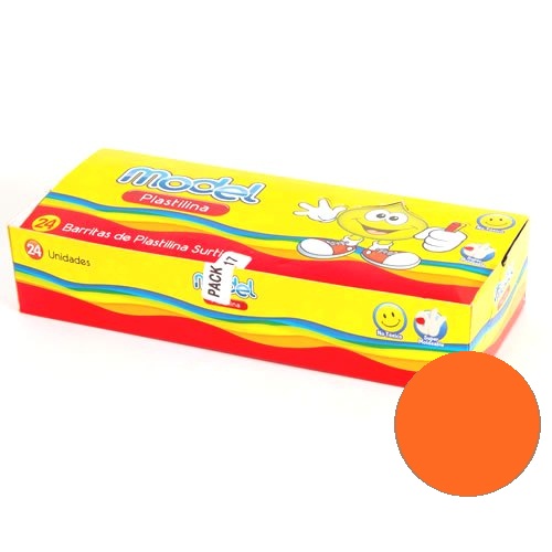 PLASTILINA MODEL STD X24 NARANJA