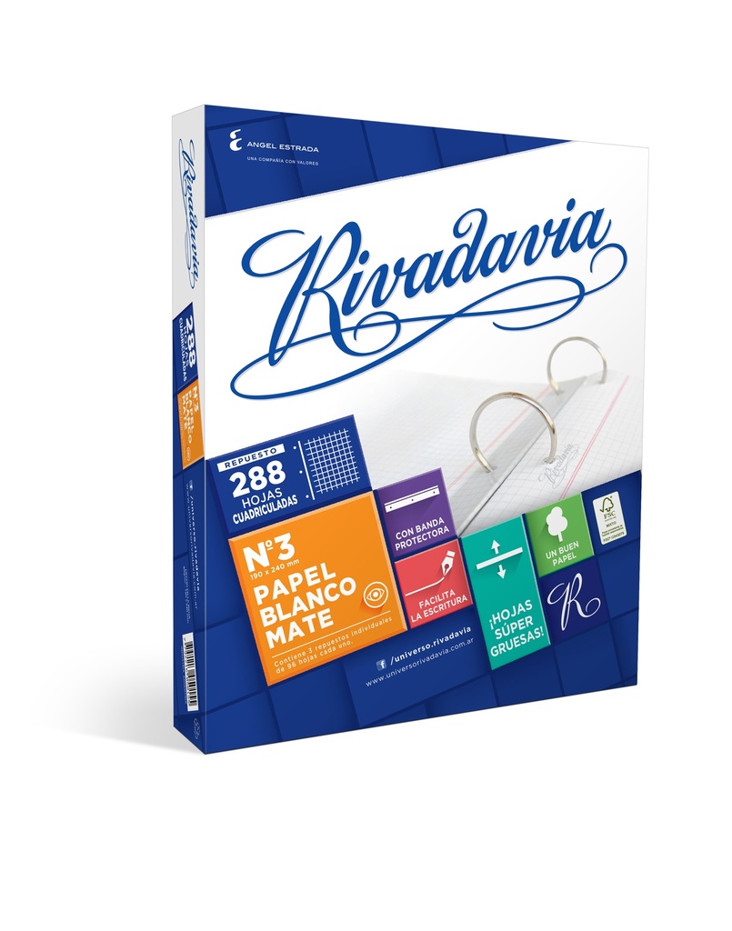 REPUESTO RIVADAVIA Nº3 X288H CUADRICULADO