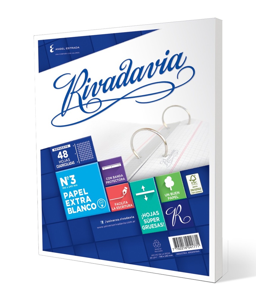 REPUESTO RIVADAVIA Nº3 E/B X48H CUADRICULADO