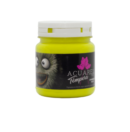 TEMPERA ACUAREL POTE 250G AMARILLO FLUO