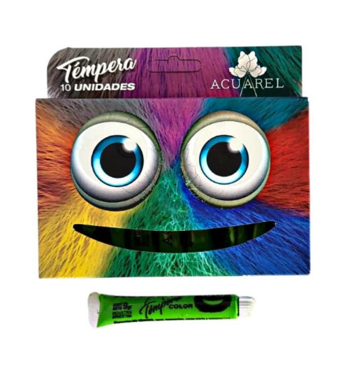 TEMPERA ACUAREL X10 VERDE MANZANA 9G