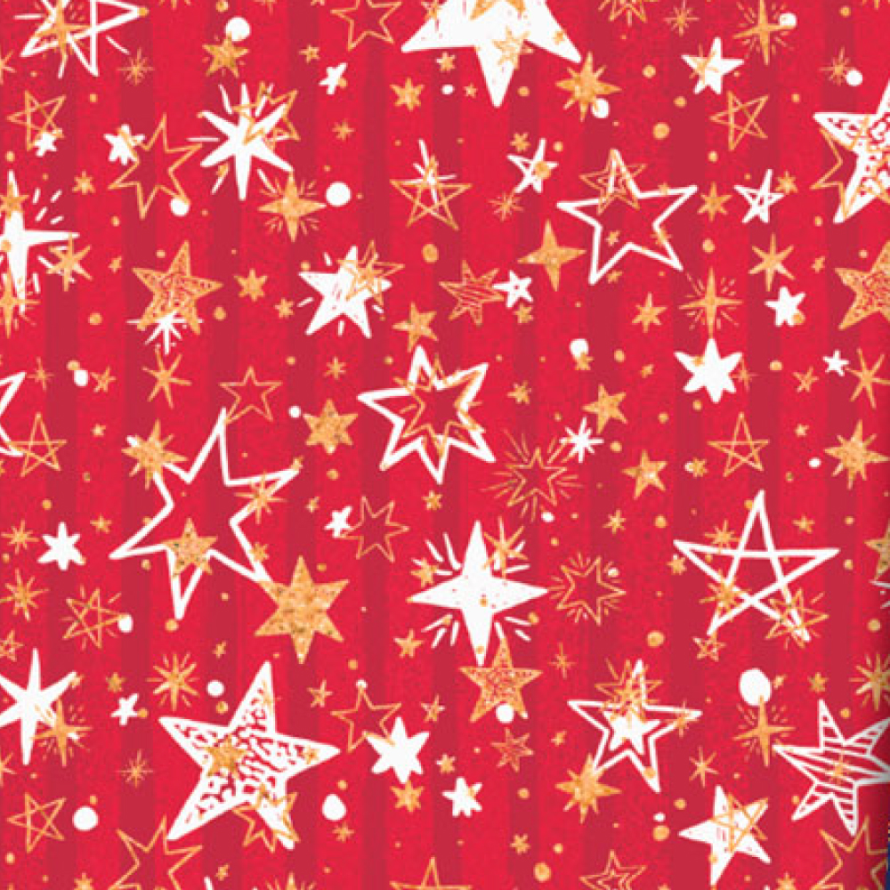 PAPEL MAG P/REGALO 70X100 X10 7020 ESTRELLAS ROJAS