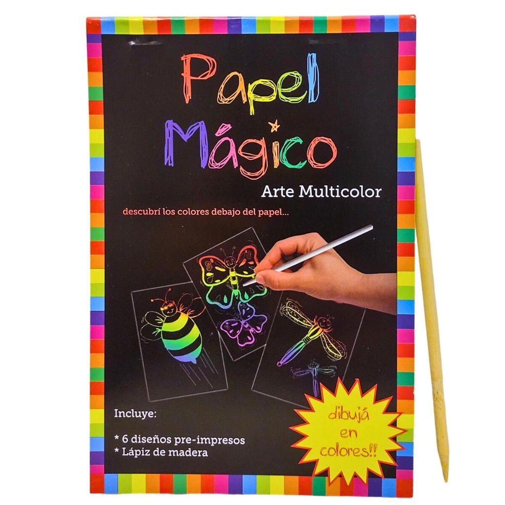 PAPEL MAGICO 6 DISEÑOS PRE IMPRESOS