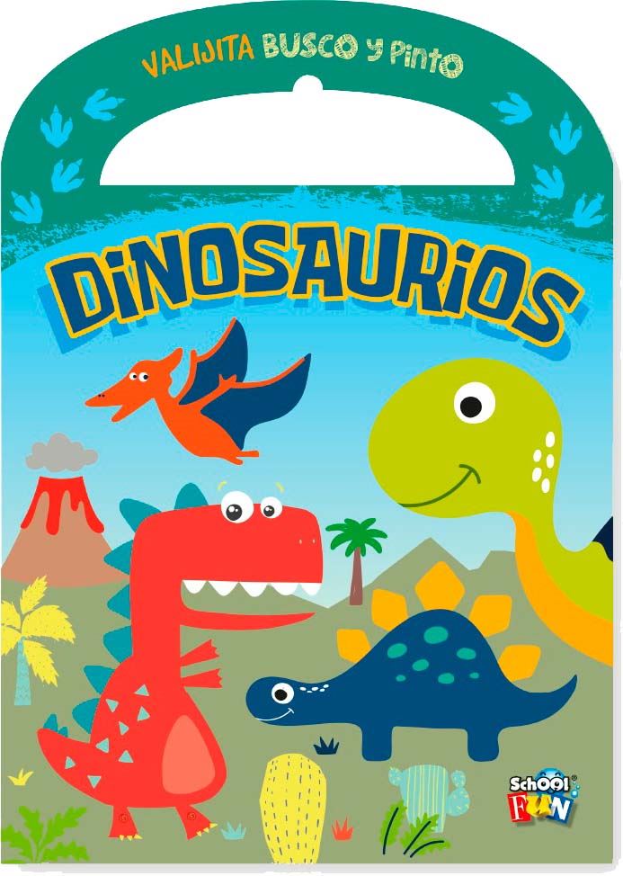 LIBRO SCHOOL FUN VALIJITA BUSCO Y PINTO DINOSAURIOS