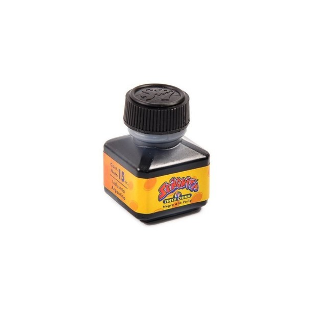 TINTA CHINA STA 15CC X10 NEGRO