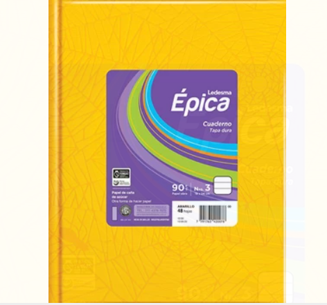 CUADERNO LEDESMA EPICA Nº3 T/D ARAÑA 48H AMARILLO RAYADO