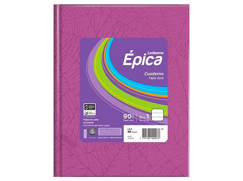 CUADERNO LEDESMA EPICA Nº3 T/D ARAÑA 48H LILA RAYADO