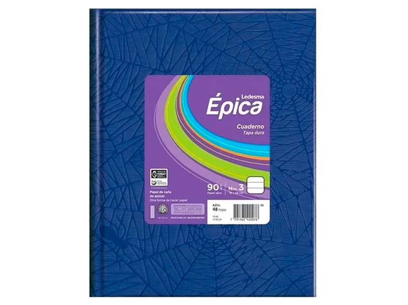 CUADERNO LEDESMA EPICA Nº3 T/D ARAÑA 48H AZUL RAYADO