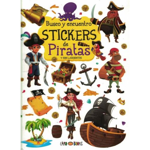 LIBRO BUSCO Y ENCUENTRO STICKERS DE PIRATAS